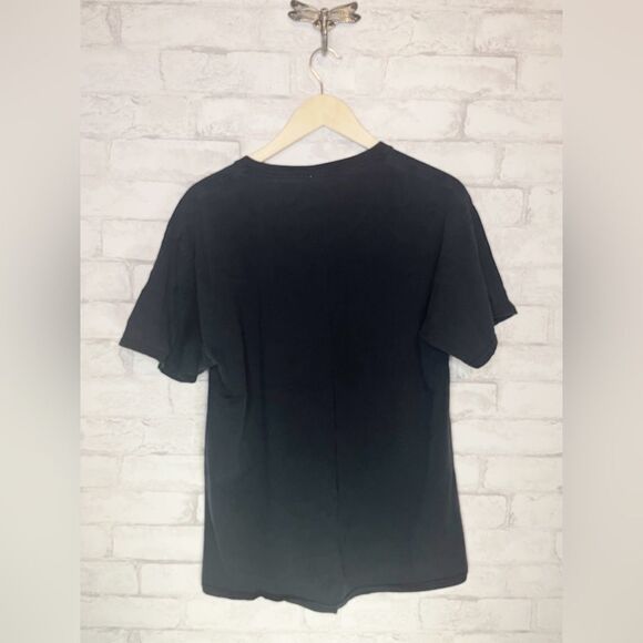 Vintage Y2K Wolf Dog Graphic Tee With Purple and Blue Lightning Short Sleeve - Picture 5 of 5